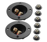 Angoily 8PCS Position Speaker Box Terminal Plate with Pure Copper Binding Post Connectors Round Screw Cup Wire Connectors for DIY Home Car Stereo Compatible with Subwoofers and Hifi Audio