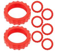 Angoily 8pcs Red Silicone Suitcase Wheel Covers Protect Furniture Casters and Suitcase Wheels, Reduce Noise and Protect Floors, Suitable for Luggage Foot Covers on Hardwood Floors