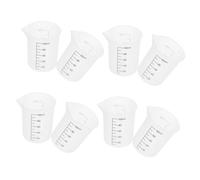 Angoily 8pcs Reusable Silicone Measuring Cups with Clear Scale Flexible Non-Stick Mixing Cups for Epoxy Resin Crafting DIY Art Casting and Kitchen Liquid Measurement