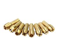 Angoily 8Pcs Rotary Tool Brass Collet Set 1mm 1.6mm 2.3mm 3.2mm Shank Diameter 5mm 4.3mm Compatible Pin Vises Golden
