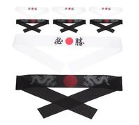Angoily 8pcs Samurai Bushido Headband Breathable Ninja Hachimaki Sweatband for Martial Arts Training Karate Halloween Costume Sushi Chef Cooking Bandana