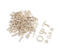 Angoily 96pcs Greek Wooden Alphabet Tiles for Learning and DIY Crafts Natural Wood Material Sturdy Flat Letters for Early Education and Multicultural Exploration Suitable for Home and