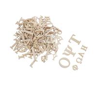 Angoily 96pcs Unfinished Wooden Greek Alphabet Letters for Natural Wood Craft Tiles for DIY Painting Educational Learning Fine Motor Skill Development Home and Classroom Decor