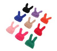 Angoily 9pcs Mini Knitted Rabbit Ear Doll Hats Soft Cozy Yarn Beanies for DIY Easter Ornaments and Doll Winter Headwear Accessories in Colors for Creative Dress-up