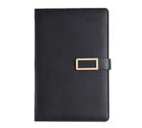 Angoily A5 Business Notebook with Magnetic Closure, Retro Black Cover
