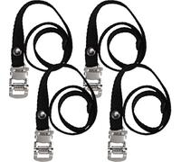 Angoily Adjustable Bike Pedal Straps Sturdy Nylon and Aluminium Alloy Material 4pcs with Buckle Design and Slots at Two Ends for Exercise and Sports Fitness Suitable for Most People