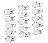 Angoily Adjustable No Sew Jeans Buttons Set Detachable Metal Buckles for Easy Waist Adjustment Lightweight Instant Button Silver