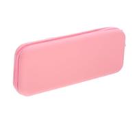 Angoily Aesthetic Silicone Pencil Pouch for Women Large Capacity Zippered Pencil Case for College Students Soft and Convenient School Supplies for Pens and More Pink Color