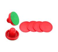 Angoily Air Hockey Accessory Set 76mm Resin Pushers with 51mm Red Felt Pucks 2 Pushers 4 Pucks Replacement for Table Hockey Game