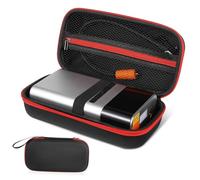 Angoily Air Pump Protective Case Oxford Cloth EVA Storage Bag with Red Zipper Lightweight Tire Inflator Organizer for Car Air Compressor and Accessories