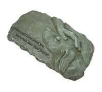 Angoily Angel Dog and Cat Memorial Stone Resin Garden Ornament, Moss Green Pet Tribute Statue for Outdoor Grave Marker, Sturdy Animal Figurine for Pet Remembrance