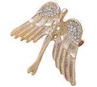 Angoily Angel Wings Brooch for Clothes Zinc Alloy Rhinestone Pin with Craftsmanship and Delicate Shape, Fashionable Golden Badge to Elevate Fashion Sense for Men and Women on Occasions