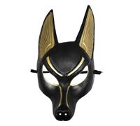 Angoily Anubis Mask Halloween Plastic Mask Cosplay Accessory Egyptian God of Death Costume for Masquerade Party and Themed Events