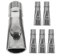 Angoily Automatic Pig Waterer with Copper Button Caps Stainless Steel 5pcs Leak Prevention Drinking Tool Sturdy Farm Livestock Feeding Supplies for and Pigs