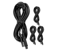 Angoily Aviation Interface Extension Cables Copper 4-pin in 4pcs for Secure and Stable Connection, Black Plastic Backup Camera Audio-visual Equipment Av Setup Vehicles