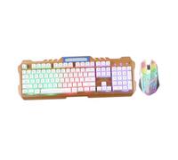 Angoily Backlit Mechanical Keyboard and Mouse USB Gaming Keyboard Comfortable Keys Comfy Mouse for Gaming Setup High-performance Backlit and Combo