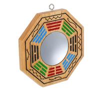 Angoily Bagua Mirror Pendant Painted Convex Feng Shui Ornament for Home Blessing Decor Ward Off Evil Spirits and Bad Luck Traditional Eight Diagrams Mirror