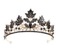 Angoily Ball Crown Sparkling Maple Leaf Crown Headpiece for Women Birthday Tiara Goddess Carnival Hair Decor Costume Queen Hairband