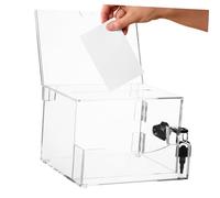 Angoily Ballot Box Slot and Lock for Voting Suggestion Donation Letter Collection Sturdy Acrylic Design Easy to Observe Contents 15.8X13.6X21.3CM