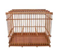 Angoily Bamboo Bird Cage Rectangular Hand-Woven Decorative Birdhouse with Removable Tray 30X20X24Cm Purple Carbonized Finish for Budgies Lovebirds Finch Balcony Use