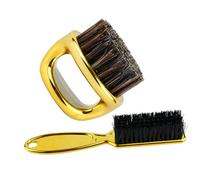Angoily Barber Neck Duster Brush Hair Cleaning Brush with Ring Handle Long Handle Abs Nylon Soft Bristles Gentle on Skin for Men and Barbers Hair and Beard Styling