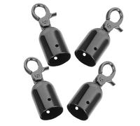 Angoily Barrier Rope End Caps 4Pcs 28Mm with Secure Hook for Outdoor Queue Divider and Crowd Control, Black Velvet Cord Fastener for Safety Railings