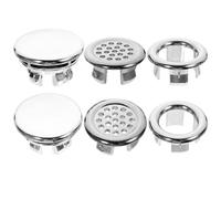 Angoily Bath Sink Overflow Replacement to Basin Replace Easy and Install Washbasin Washstand 6pcs Overflow Silver Minimalist Covers for Bathroom for Home Decoration
