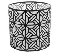 Angoily Black Iron Drum Lampshade Compatible with Table Floor Bedside Lamps Hollow Carved Cylindrical Design for Even Light Distribution Scratch-Resistant Metal Shade for Living Bedroom