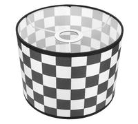 Angoily Black Lampshade for Table Lamp with Fabric Shades and Decorative Lamp Shades Featuring A Plaid Pattern, Smooth Touching Feeling, and E27 Socket, for Bedroom and Study Use