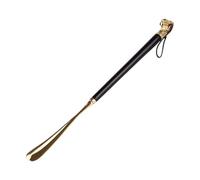 Angoily Black Metal Shoehorn Long Handled 58cm Shoe Lifter with Brass Lion Head for Saving Time and Effort, Practical Shoes Accessories Suitable and Pregnant Women