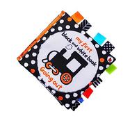 Angoily Black White Label Cloth Book for Cognition Training Early Educational Soft Crinkle Book Sensory Stimulation for Playing and Going