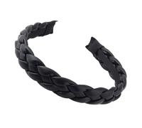 Angoily Braided PU Leather Wide Headband for Women, Retro Twist Cross Woven Hair Accessory, Delicate Broadside Hairband Suitable for Daily Wear and Parties