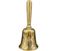 Angoily Brass Ritual Bell Triple Moon Pentagram for Tarot, Meditation, and Wiccan Altar Use