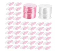 Angoily Breakaway Clasp with Nylon String for DIY Necklace Bracelet Making Use Pendant Connectors for Jewelry Crafting Pink White