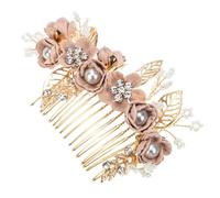 Angoily Bride Hair Side Comb Wedding Hair Insert Comb Elegant Alloy and Cloth Floral Design Fits Hairstyles Easy to Wear for Women Wedding Accessories