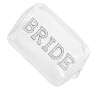 Angoily Bride Wedding Makeup Bag Travel Size Cosmetic Pouch with Toiletry Organizer for Women Travel Essentials and Bride Emergency Kit for Wedding Day