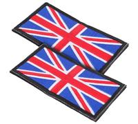 Angoily British Flag Patch Decorative Flag Patch Cloth Applique 2pcs Embroidered Iron-on for Coats and Bags for DIY Crafts and Embellishing