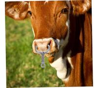 Angoily Bull Nose Ring with Automatic Locking Clip Cattle Nose Piercing Accessory for Livestock Traction and Easy Installation Suitable for Various Breeds and Farming Use