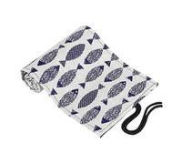 Angoily Canvas Pencil Roll Wrap Organizer 48 Slots for Portable Pencil Storage, Cotton Linen Material Cartoon Saury Pattern, Suitable for Artists and Students