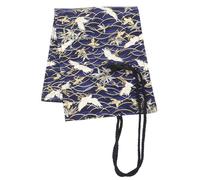 Angoily Canvas Roll up Pencil Case Large Capacity 48-Slot Cotton Pen Wrap Organizer Chinese Style Blue Winter Bamboo for Students Artists and Writers