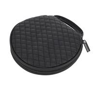 Angoily Car Cd Storage Bag Leather Edging Portable Cd Storage Case for Home and Car Use Black Disc Organizer Embroidered Pattern