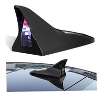 Angoily Car Shark Fin Antenna Cover with Solar-powered LED Warning Light, Black Plastic, Easy Installation, Universal Fit, Car Roof Decoration for Vehicle Exterior