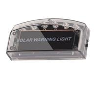 Angoily Car Solar Power LED Warning Light with 6 Leds, Blue Abs Material, Removable without Mark, Solar Anti-theft Security Lamp for Outdoor Vehicle Use Random Color