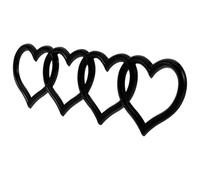 Angoily Car Sticker Decal Black Abs Material with Unique 3d Eye Catching Design Heart Shaped Easy to Install Automotive Car Replacement Badge for Vehicle Bumper Decoration for Rear
