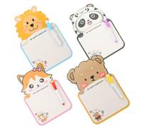 Angoily Cartoon Shape Dry Erase Message Board with Pens and Hanging Ropes Double-Sided Writing and Drawing Board for Rooms Schools Home Study Includes Animal Designs Bear Lion Random Color