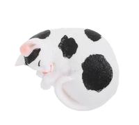 Angoily Cat Figurine Realistic Kitten Sculpture Plastic Desktop Ornament for Home and Car Decoration