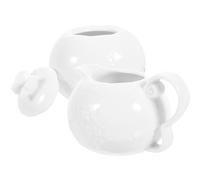 Angoily Ceramic Cream and Sugar Set 2pcs White Porcelain Milk Jug and Sugar Pot with Lid, Delicate Design for Afternoon Tea Or Coffee Service, Useful and Excellent Decoration