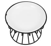 Angoily Ceramic Elevated Cat Feeder Bowl with Rack Stable and Spill-resistant Pet Feeding Dish for Cats and Dogs Easy to Clean Wear-resistant Design for Comfortable Mealtime