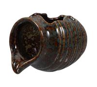 Angoily Ceramic Jar Water Fountain Circulating Flow Miniature Eco Fish Tank for Indoor and Courtyard, Decorative Waterfall Fountain Jar in Celadon Green without Pump, Suitable for Bedroom