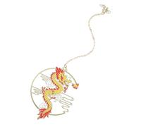 Angoily Chinese Style Hollow Metal Bookmark with Dragon Phoenix Pendant Retro Elegant Page Marker for Readers Students Writers Classic Cultural Gift for for for for for for for Book Lovers